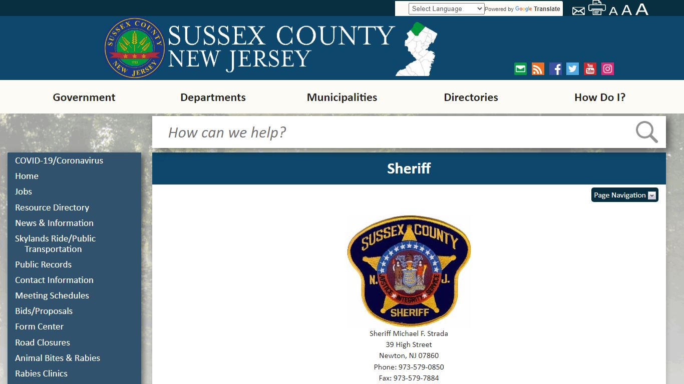 Sheriff - Sussex County